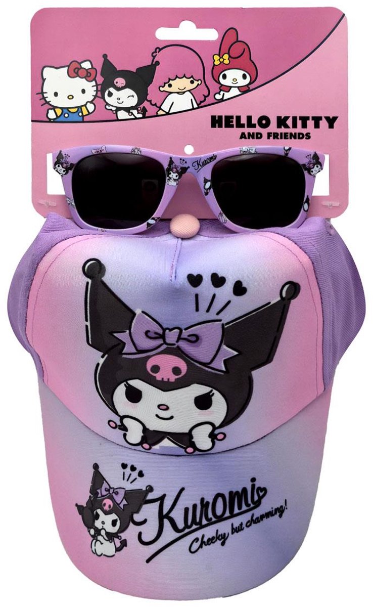 Hello Kitty Kuromi Pet met Zonnebril Meisjes – Kinder Pet & Zonnebril Set – Paars/Roze