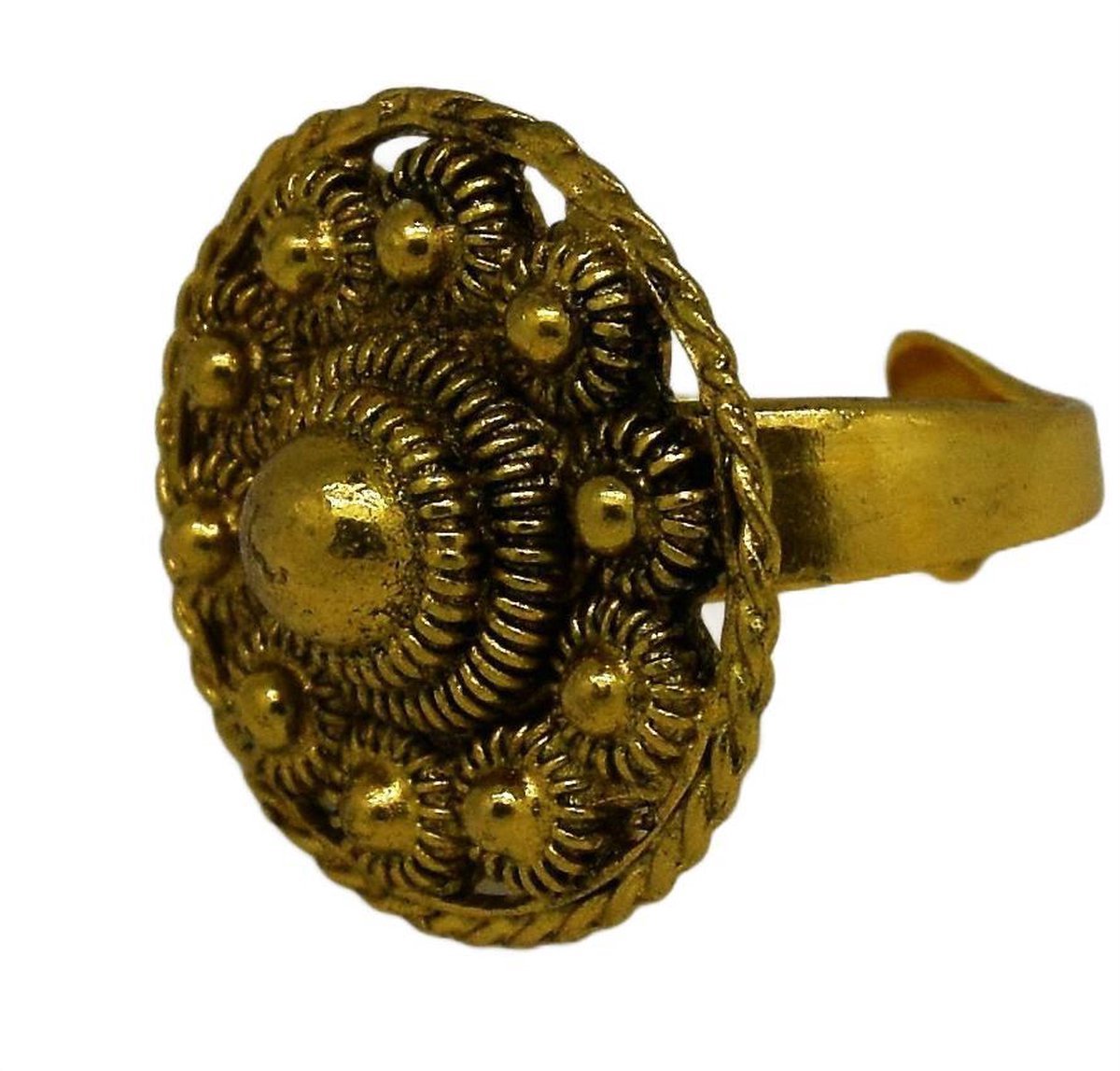 Zeeuws Meisje - Zeeuwse knop ring tamelijkplat verguld