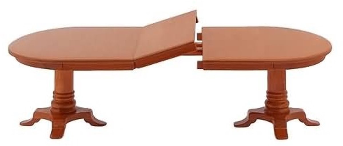 Mini Mundus 40109 Biedermeier Eettafel Uitschuifbaar Bouwpakket Schaal 1:12 – Houten Miniatuur Dining Table met Inzet – om te Verven of Beitsen