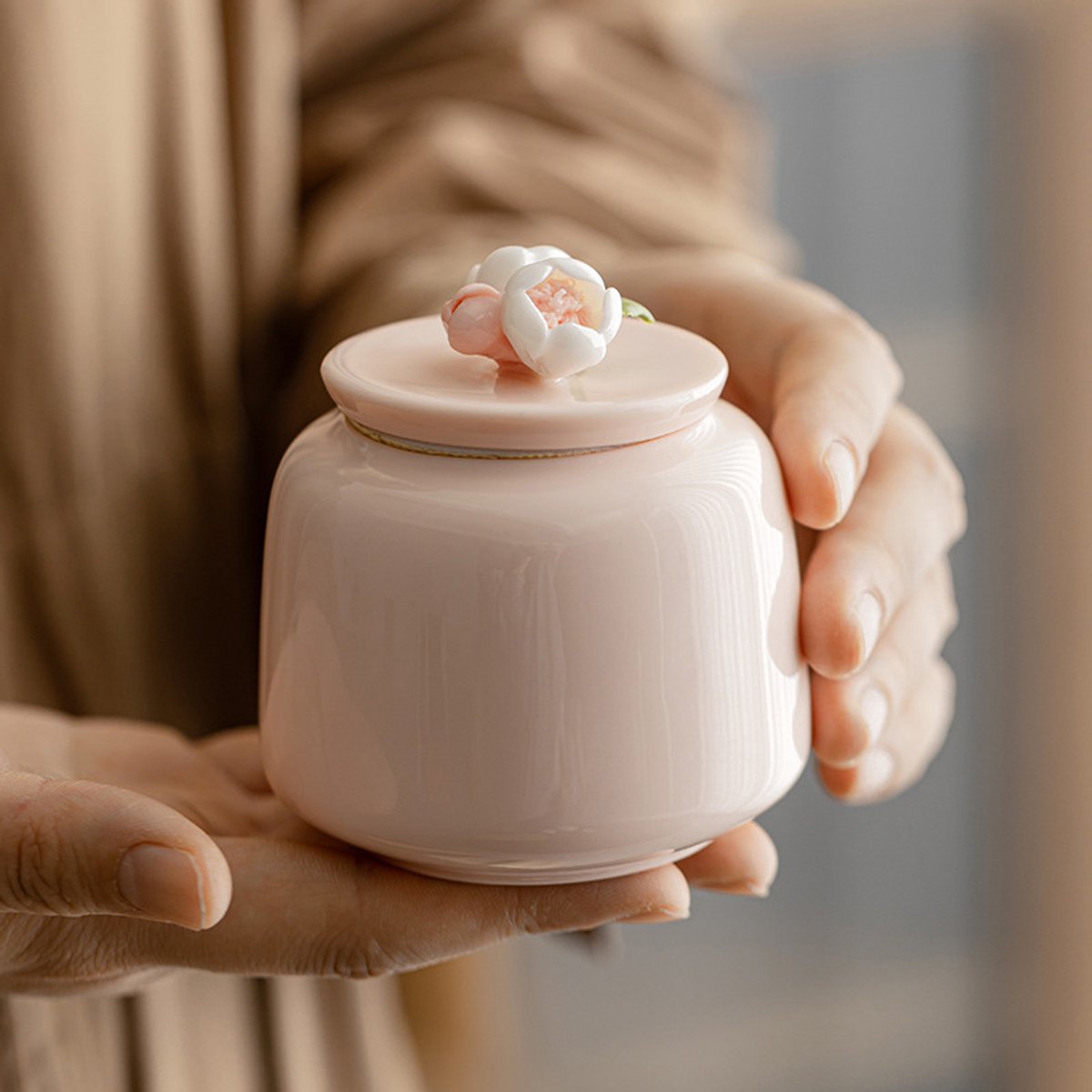 Theebokken - Keramiek - Bloemen afdichtende blikken - Universele blikken - 200ml - Bloemen opslag - Draagbare theebokken - Huisdieren as doos - as blikken - Mini Urn Keramiek