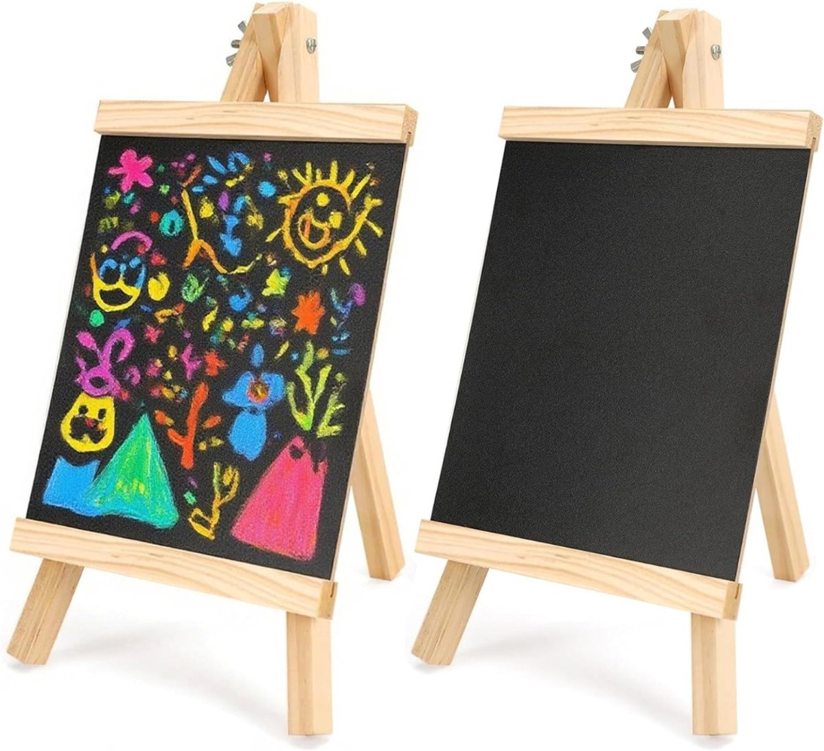 RONN® 3-in-1 Krijtbord Staand - Krijtbord Kinderen Met Opbergruimte – Verstelbare Tekenbord – Zwart - 36cm x 23cm x 6cm