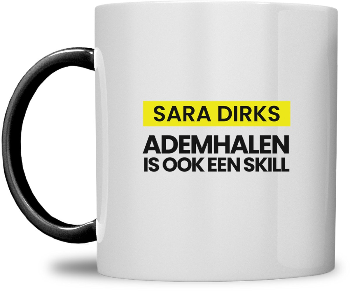 fitgirl mok | gepersonaliseerd met naam | ademhalen is ook een skill | zwart | speciaal voor de hyrox liefhebbers | fit girl gym