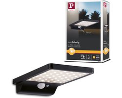 Paulmann Solar LED-wandarmatuur voor buiten Solveig Bewegingsmelder incl. bewegingsmelder IP44 3000K 338lm Zwart