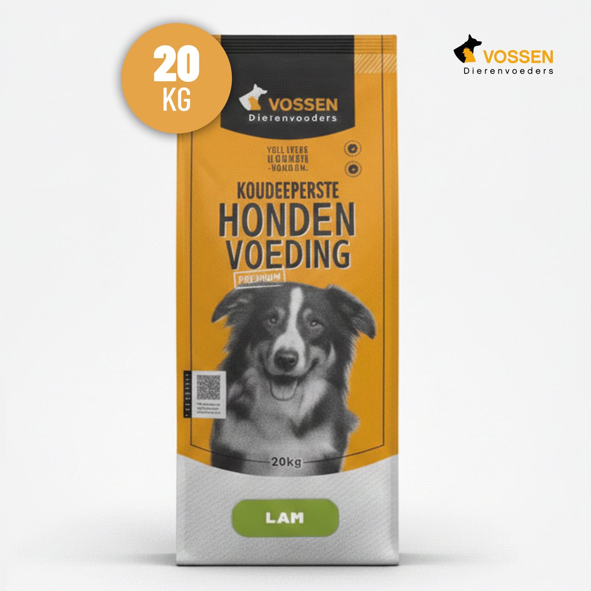 VOSSEN DIERENVOEDERS VOSSEN Geperste Brok Lam 20 kg - geperste hondenvoeding - hypoallergeen - single proteïne - gevoelige hond - allergië - lam