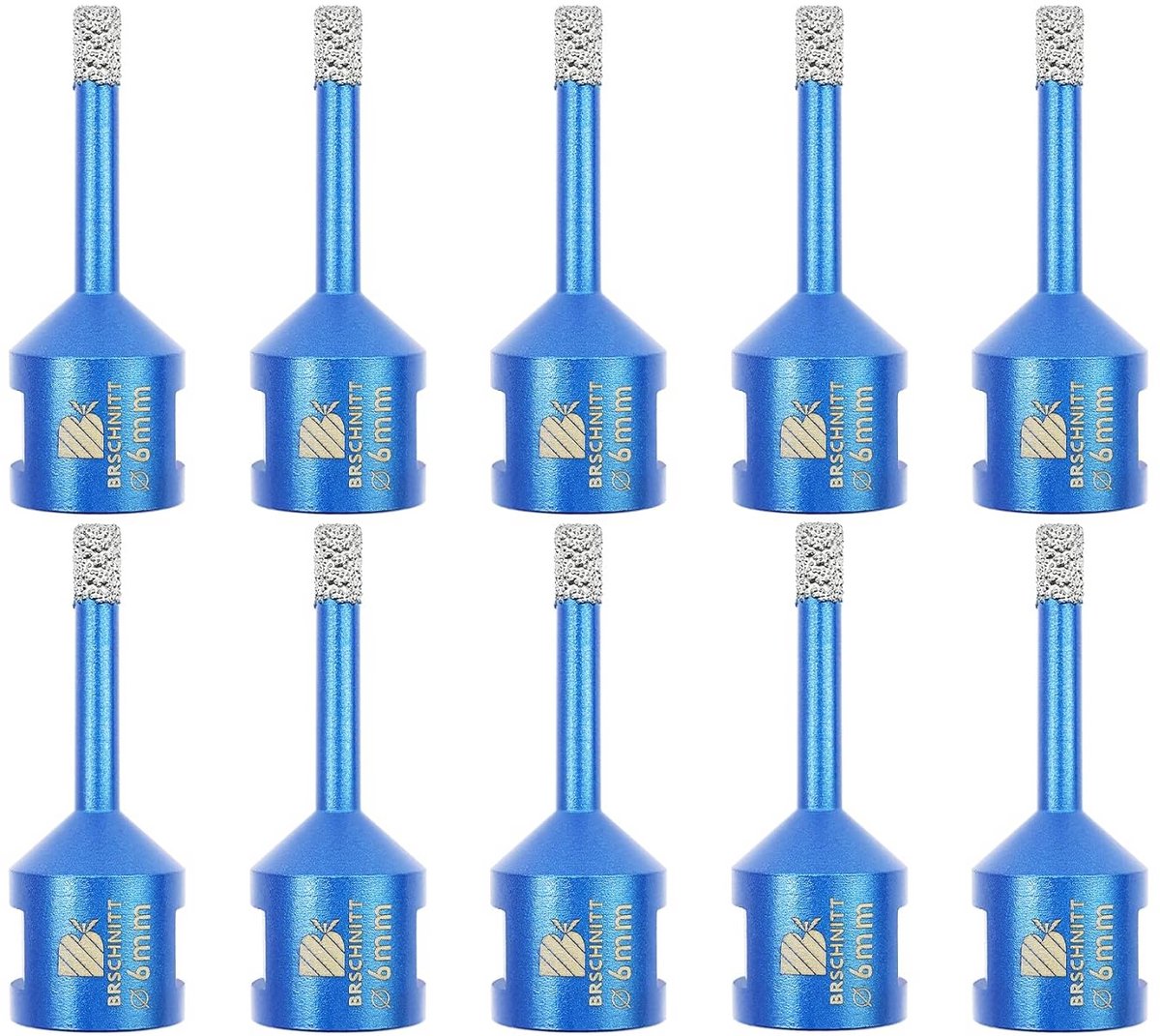 Diamantboorkroon Set 6 mm M14 - 10 Stuks voor Tegel, Porselein en Steen