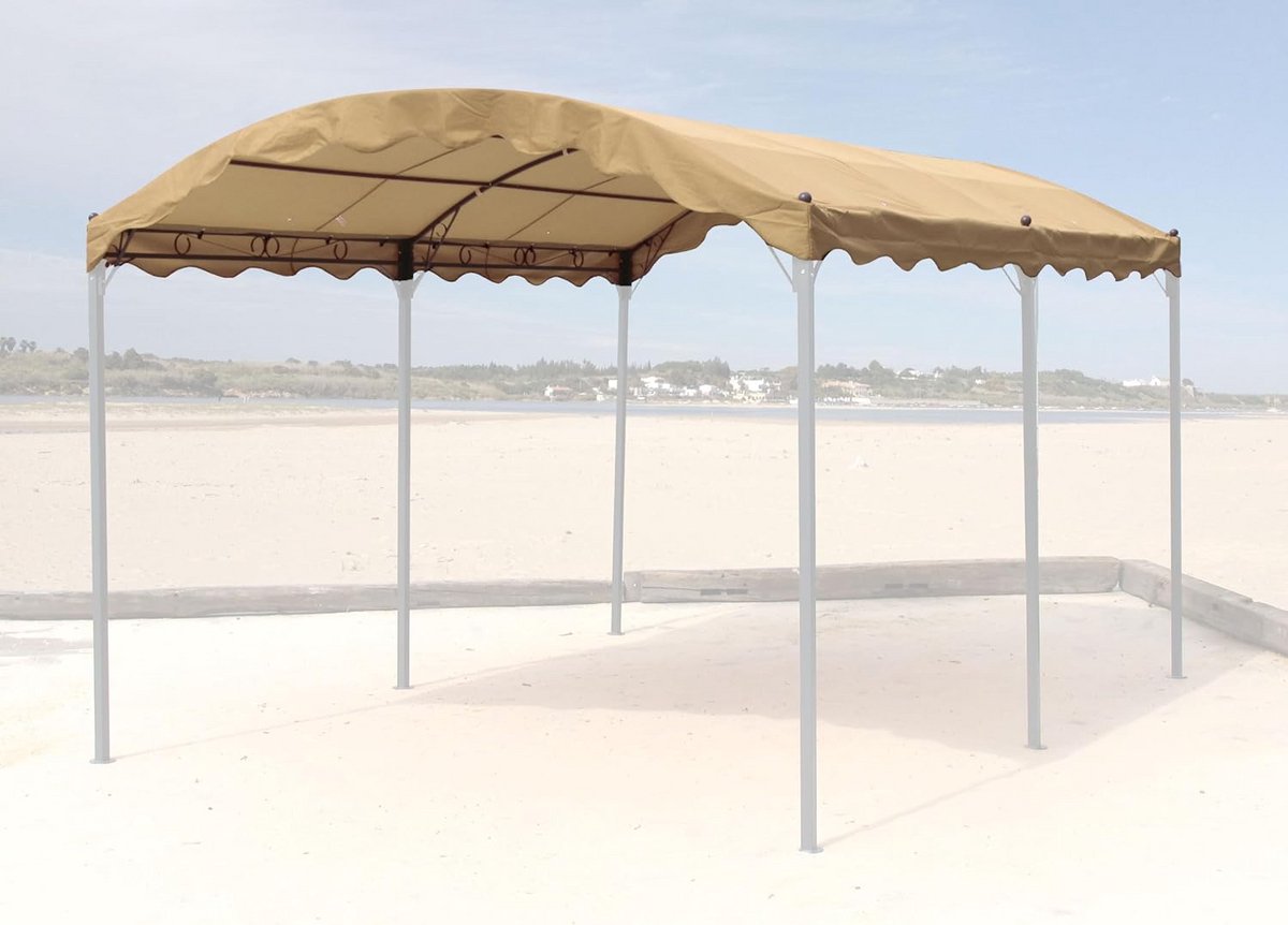 Vervangend Dak voor Boogpergola 3x4 Meter - Zandkleurig Paviljoen Overkapping
