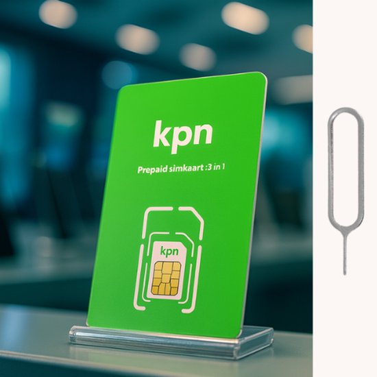 KPN Prepaid Sim met 10,- beltegoed met handig pinnetje