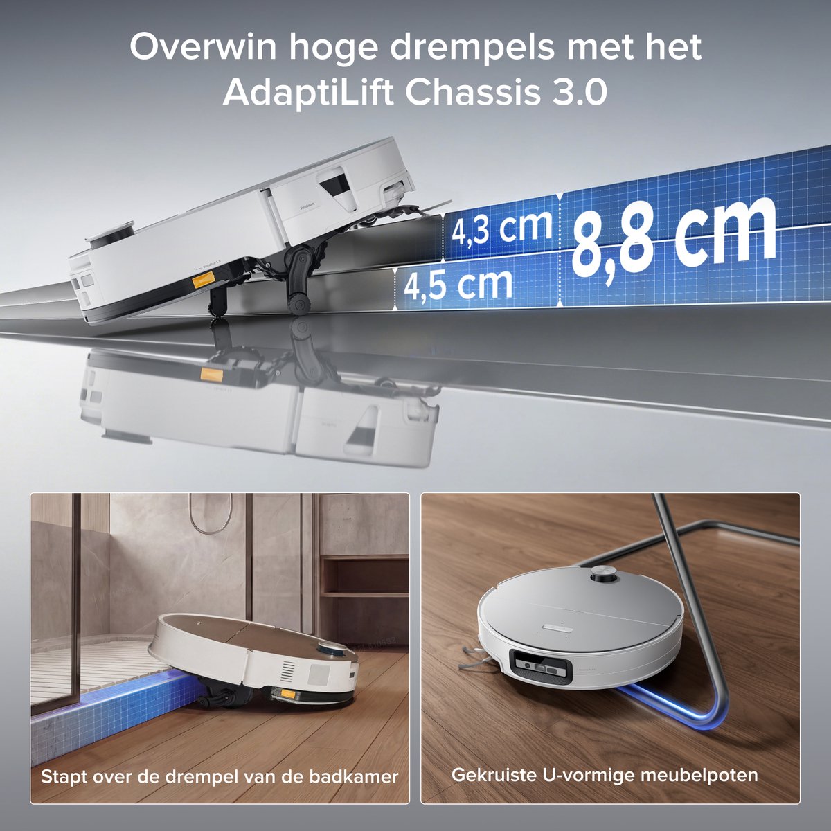 Roborock Saros 20 Sonic–Robotstofzuiger Met Dweilfunctie-VibraRise 5.0 dweilsysteem 4000 Trillingen/min-Digitale motor 36000 Pa&dubbel antiklitsysteem-AdaptiLift Chassis 3.0-Reactieve AI 3.0 obstakelherkenning-Pakt moeiteloos dikke tapijten aan,Wit — afbeelding 2