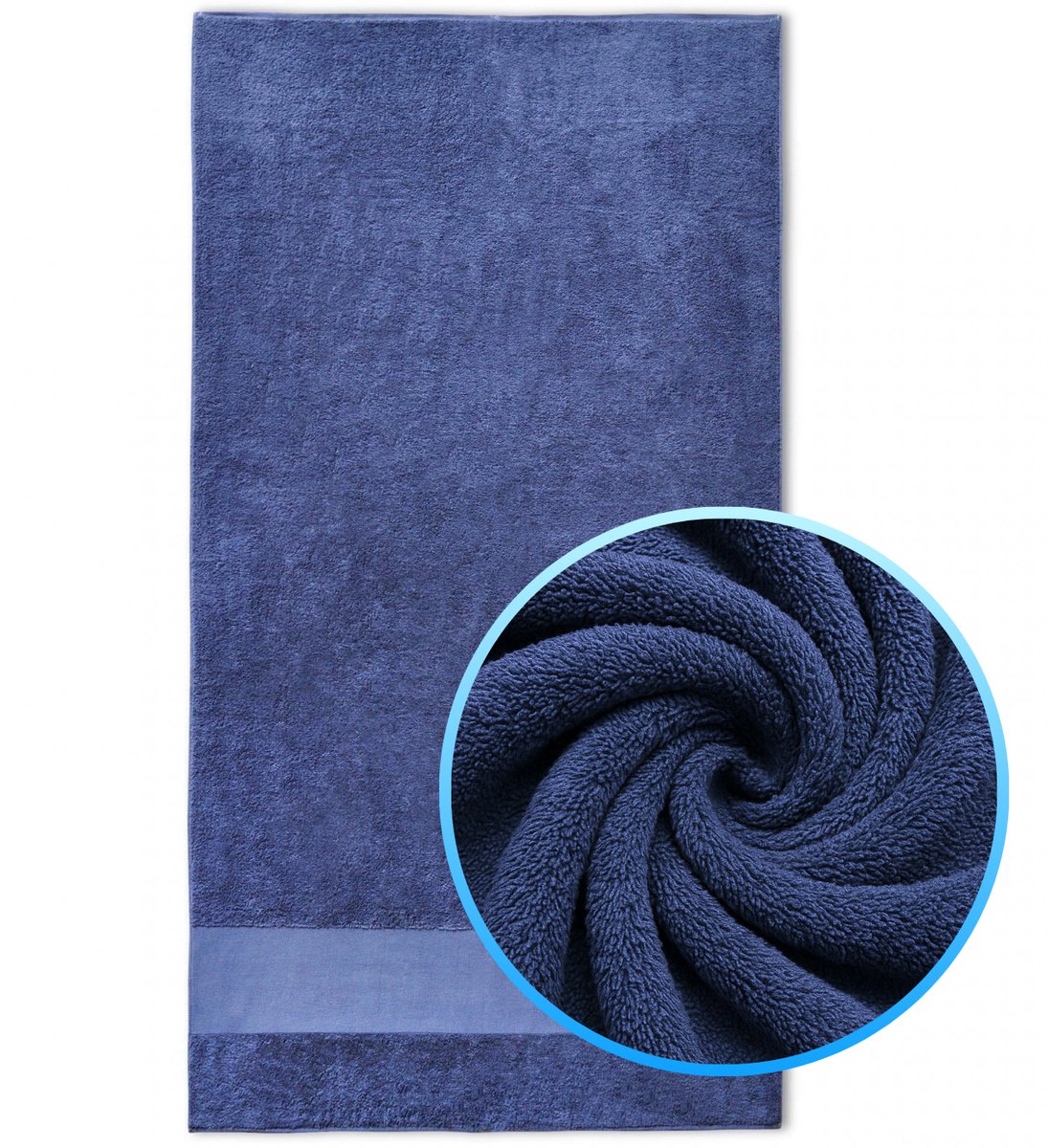 Funnies Strandlaken XXL Navy 100x180 cm - Extra groot - Hoogwaardig Katoenen OEKO-TEX Strand Handdoek - 500 gram/m2 Luxe Dikte - Extra zacht - Sneldrogend Badhanddoek - Ideaal voor Strand, Sauna, Zwembad, Vakantie en Sport - Badlaken