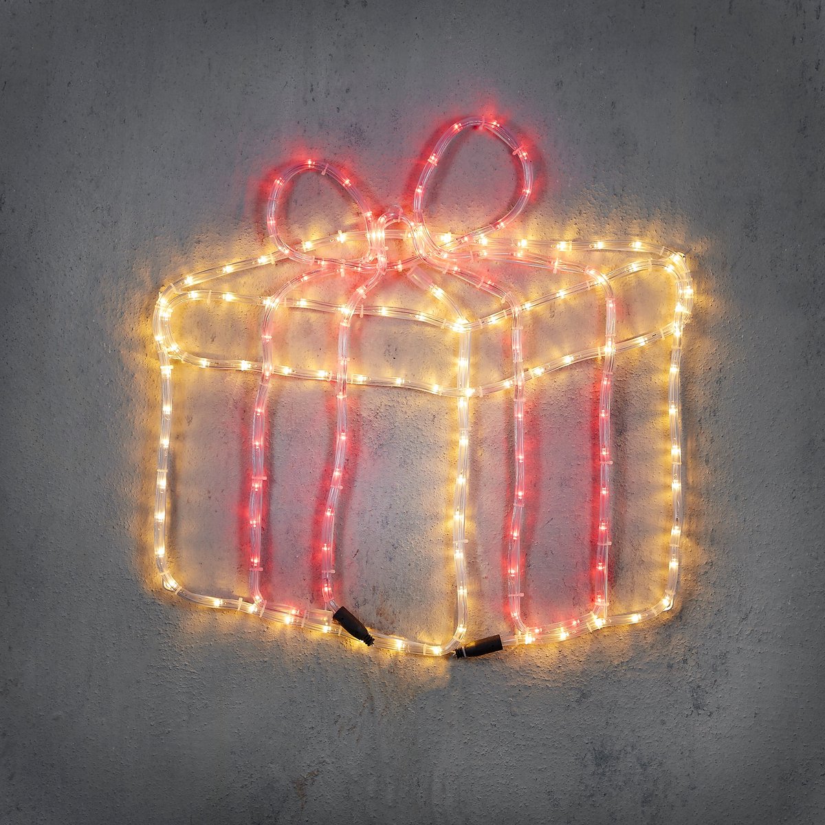 Muurdecoratie cadeau geel rood 156 led ip44 adapter included rc - l60xb2xh59cm