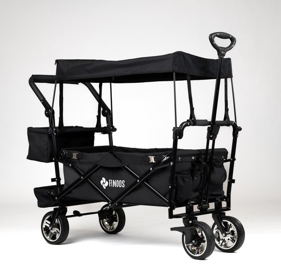 FINOOS Bolderkar / Bolderwagen opvouwbaar 5016 met dakje, opbergtas en vele extra's Zwart van FINOOS — afbeelding 2