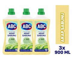 ABC Vloeibare Arap Sabunu Arabische Zeep 3x 900 ml – 100% Plantaardige Allesreiniger – Natuurlijke Schoonmaak – Zonder Conserveringsmiddelen – Dermatologisch Getest – Voor Alle Oppervlakken