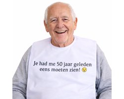 Grappige Slabber voor Volwassenen 46x80 cm – 3-Laags Waterdicht – Grote Slab / Bavet – Drukknopen bij Nek – Wasbaar & Herbruikbaar – Slabben Leuk voor Senioren & Gehandicapten
