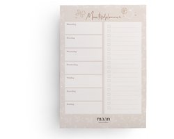 Maan Amsterdam - Maaltijdplanner - A5 - notitieblok voor weekmenu - menuplanner - 50 afscheurbare vellen