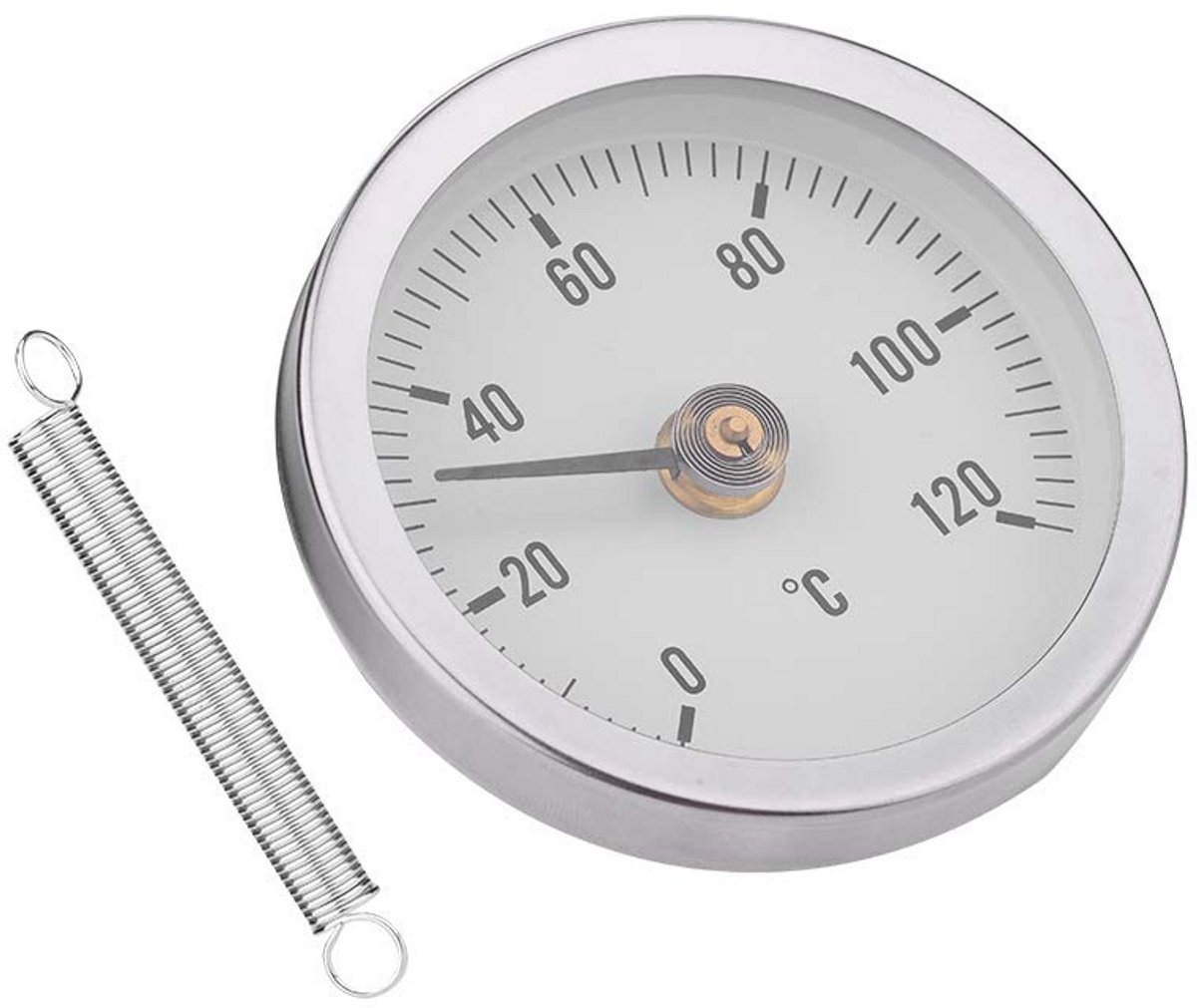 Bimetaal Pijp Thermometer Clip-On Temperatuurmeter 0-120? voor Radiator en Oppervlakken
