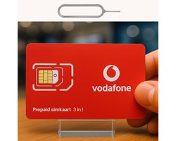 Vodafone Prepaid simkaart met 5,- beltegoed en handig pinnetje