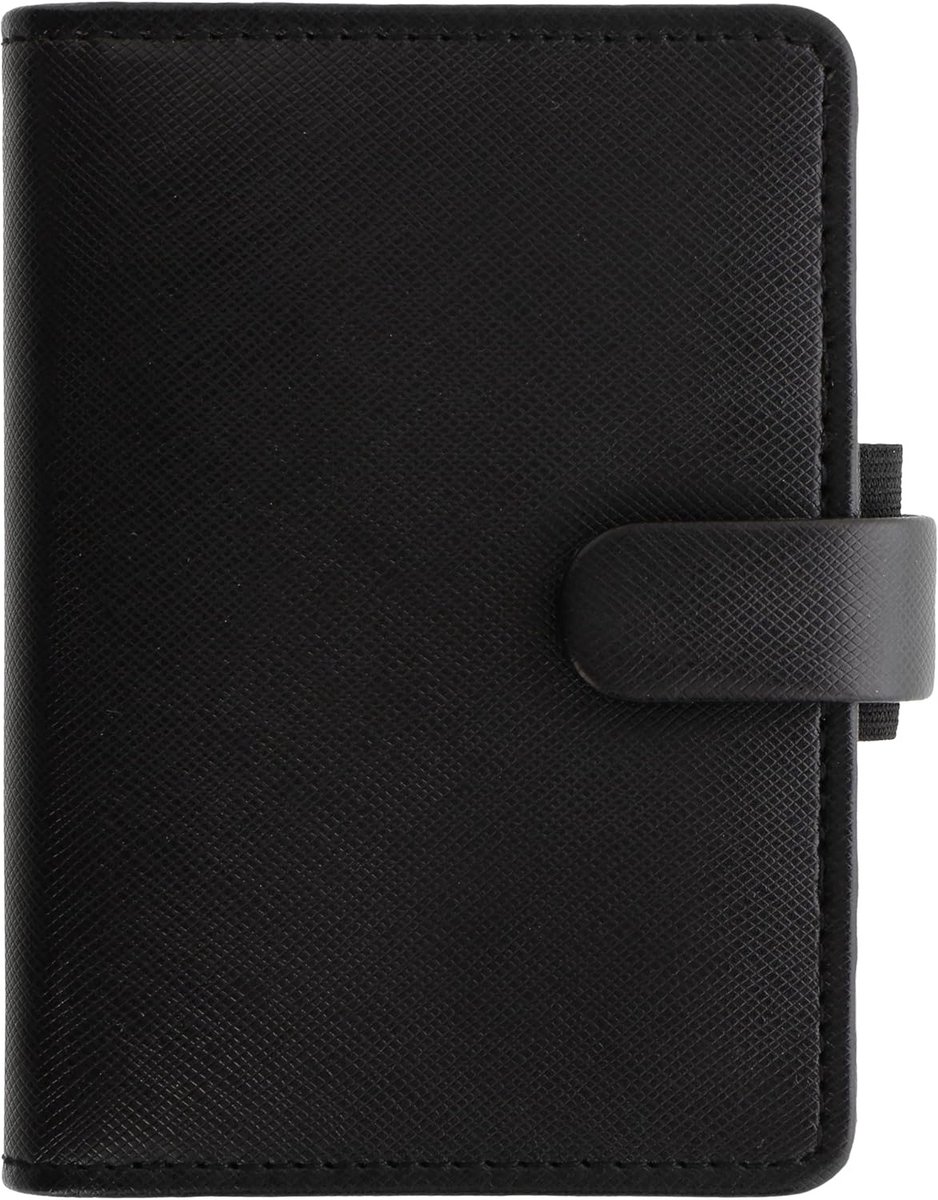 Mini Agenda Organizer in Saffiano PU Lederlook - Zwart