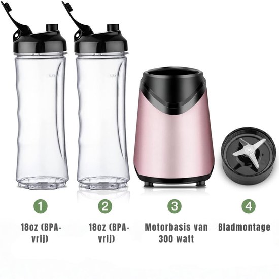 SCH® Mini blender - Blender - Roze - ‎31cm x 14cm x 24cm van Merkloos — afbeelding 3
