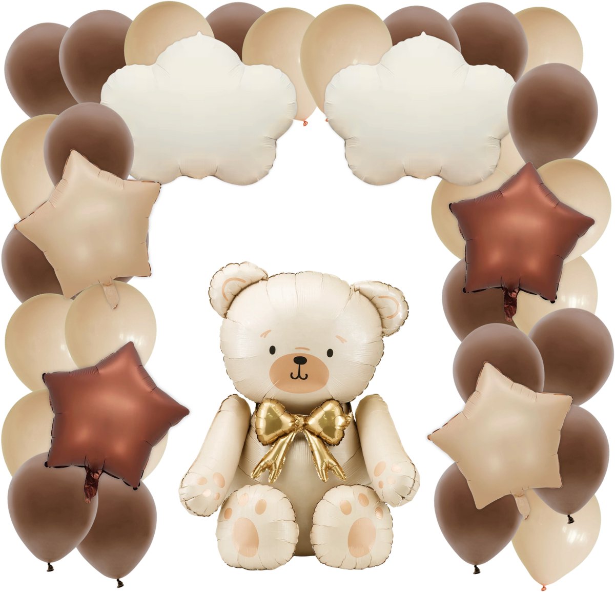 Babyshower ballonnen set beige sterren – 27 Stuks – Baby verjaardag versiering -1e verjaardag