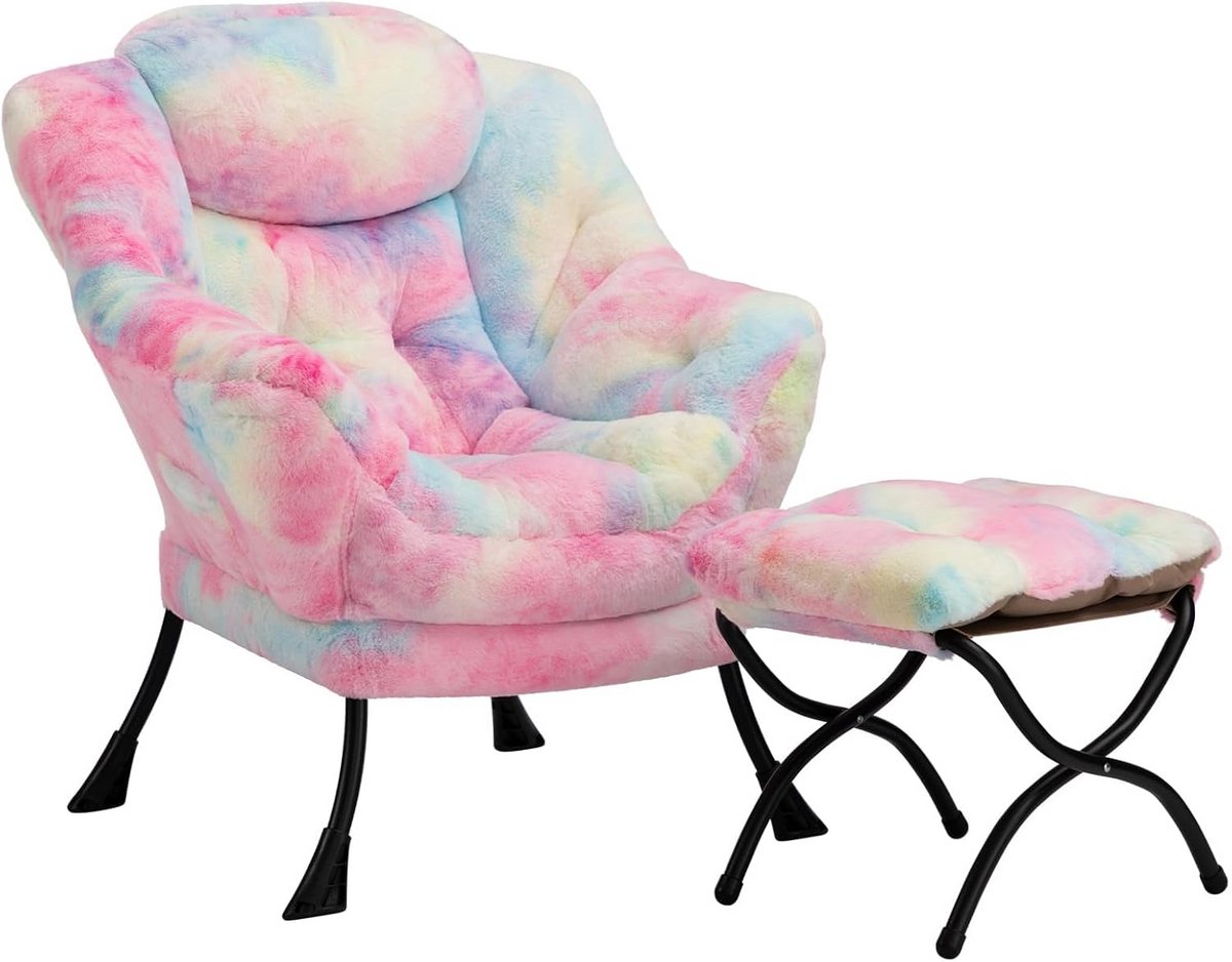 Relax Fauteuil met Voetenbank - Comfortabele Lounge Stoel voor Woonkamer en Slaapkamer