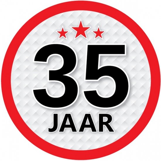 Sticker 35 ans environ 15 cm - Décoration anniversaire / anniversaire 35 ans