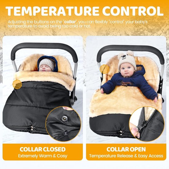 Verstelbare Winter Voetenzak voor Baby Autostoel - Waterdicht en Warm van Merkloos — afbeelding 2
