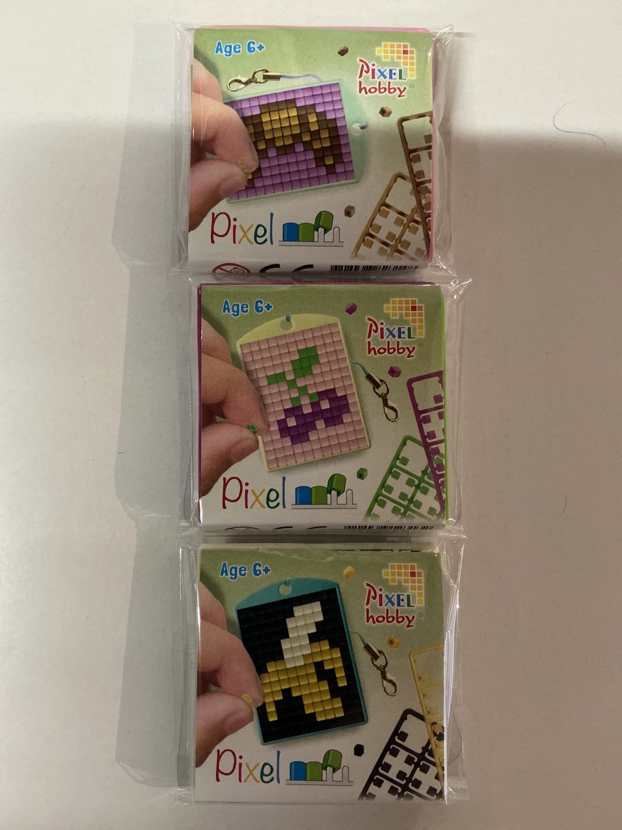 SET 3 PIXELHOBBY MEDAILLONS CROISSANT-KERS-BANAAN