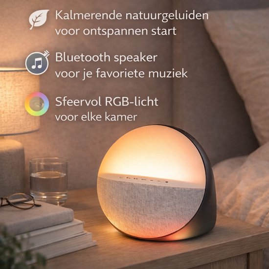 COLSUR Wake-up Light, zonsopgangsimulatie, lichtwekker met draadloos