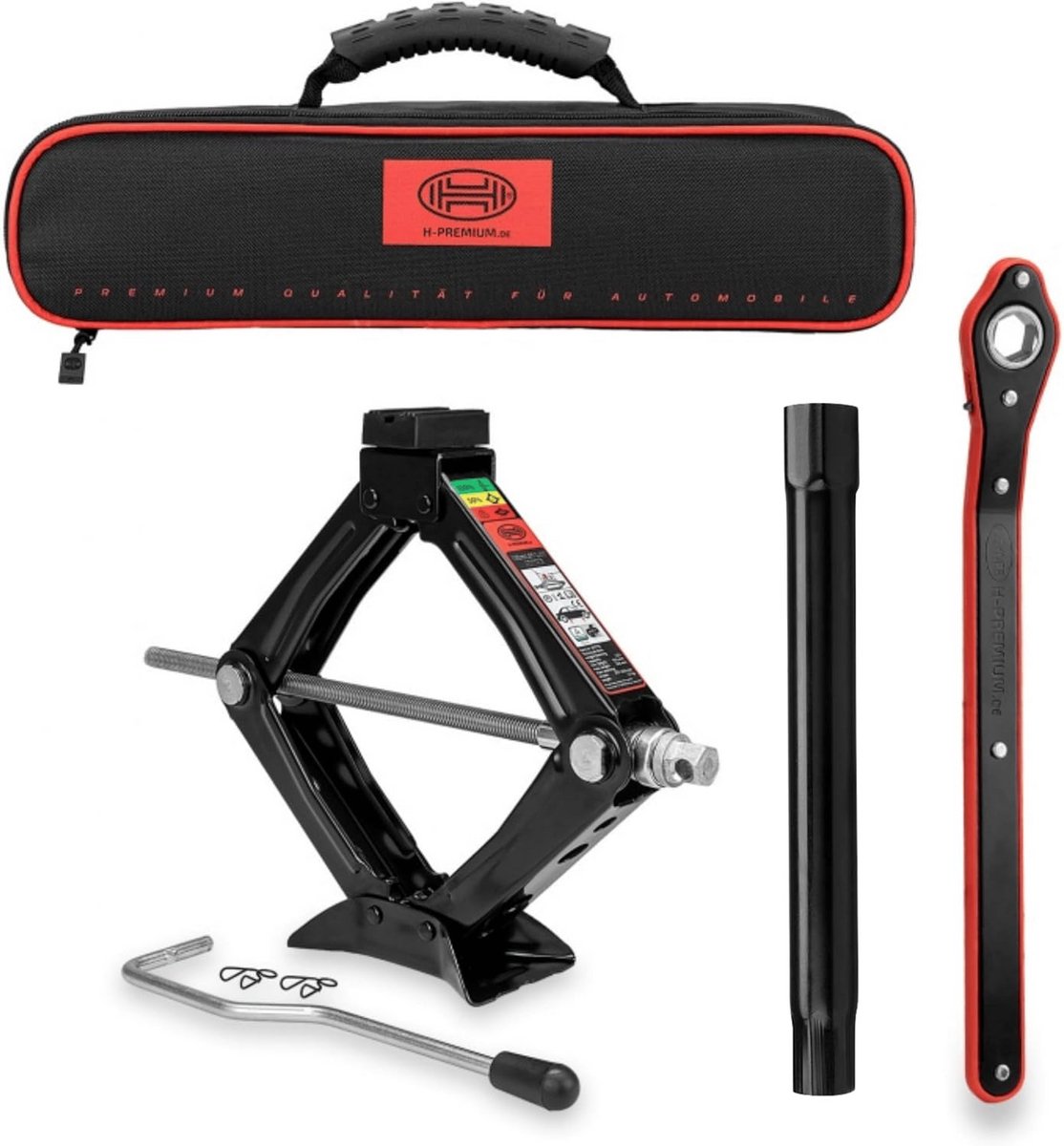 Heavy Duty Autoschaarkrik - Zwart, 1,5 Ton, Voor Noodgevallen