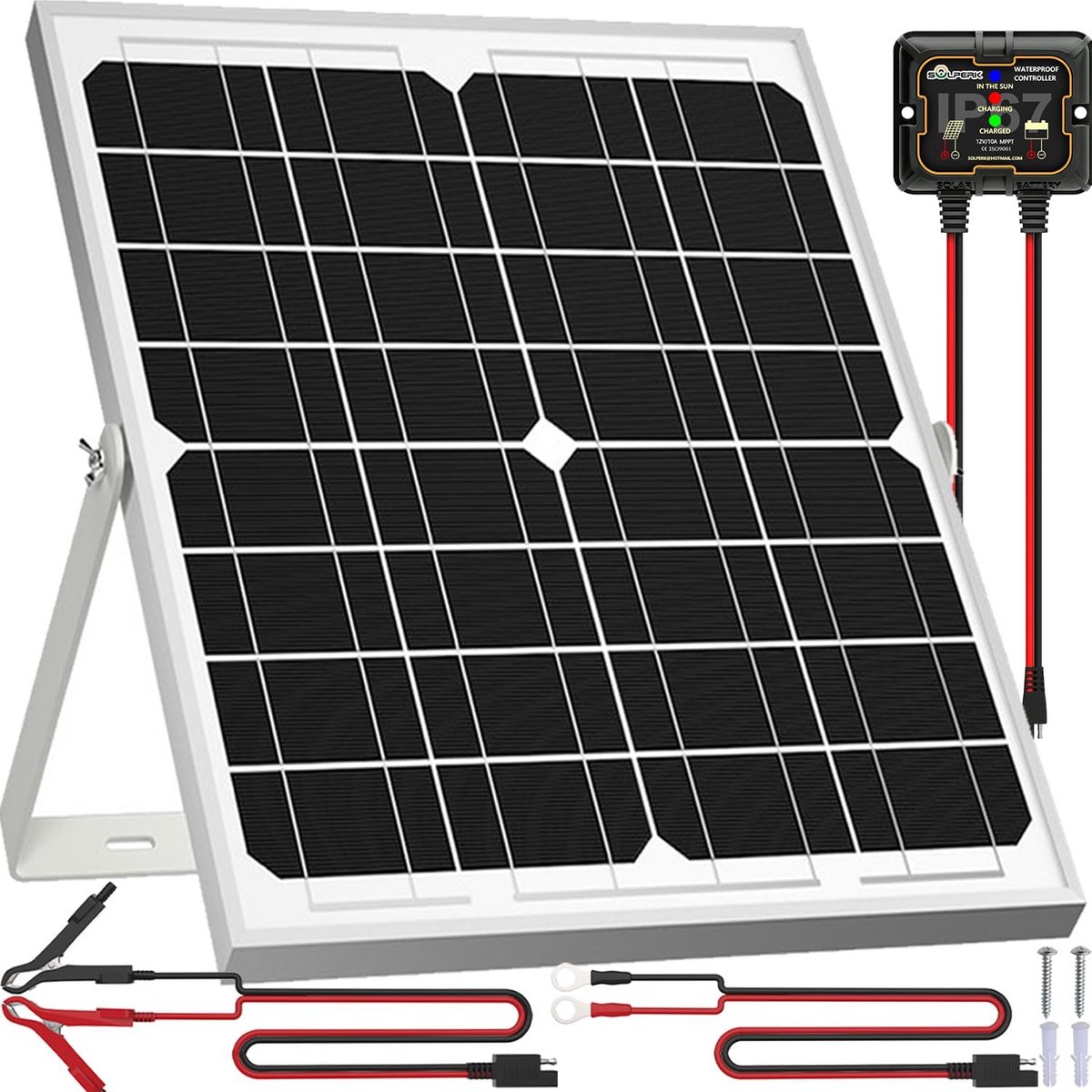 Zonnepaneelset 20W 12V met Druppellader en Upgrade-Controller voor Boot, Auto, Camper en Motorfiets
