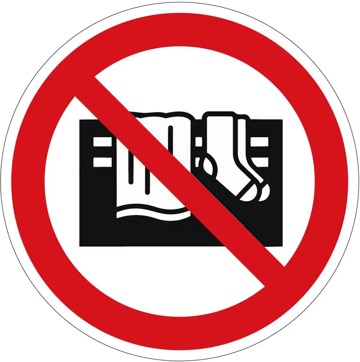 Niet afdekken verbodssticker - P081 | 40 cm