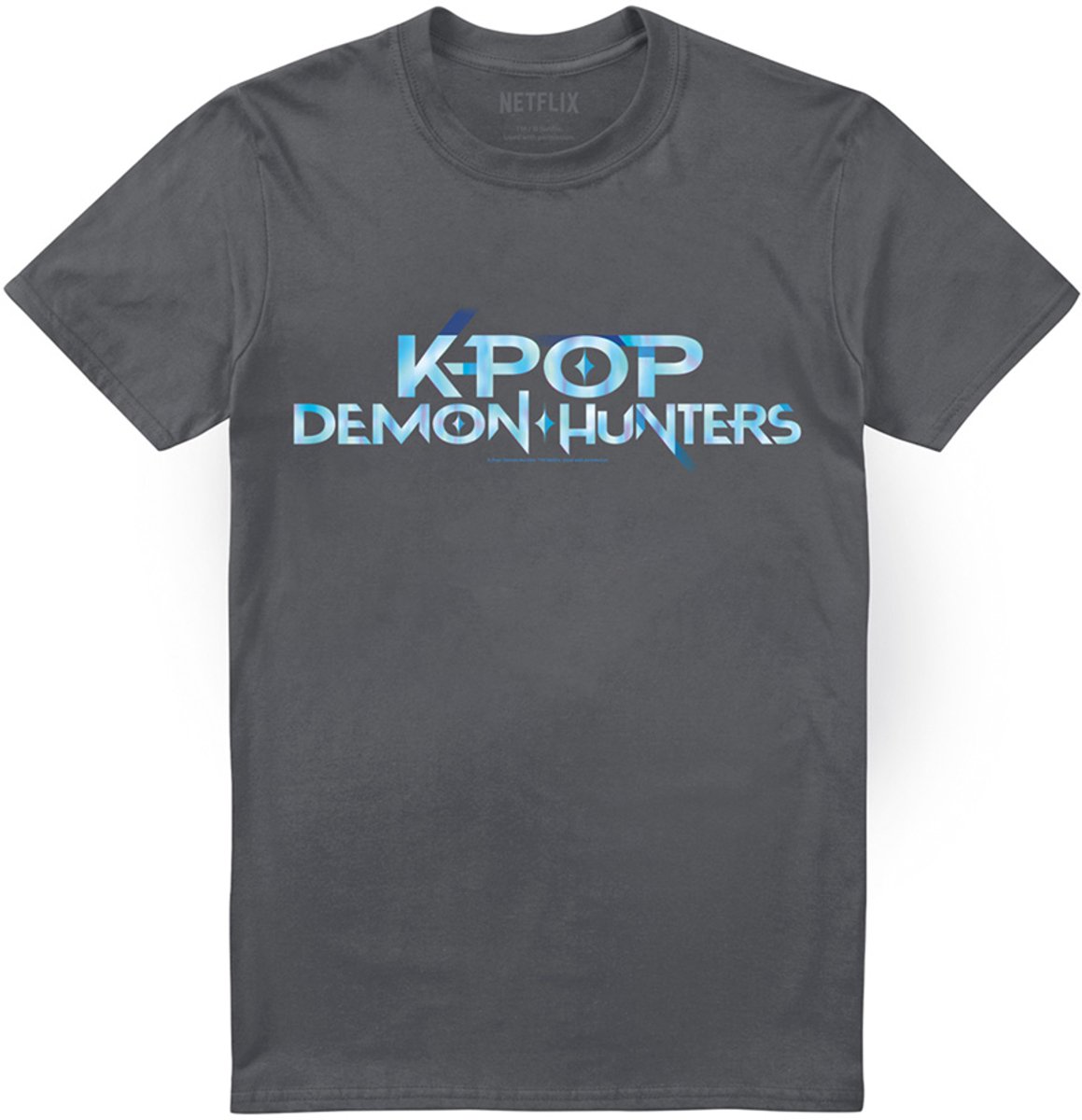 Kpop Demon Hunters Full Colour Logo Heren T-Shirt - Antraciet - XL
