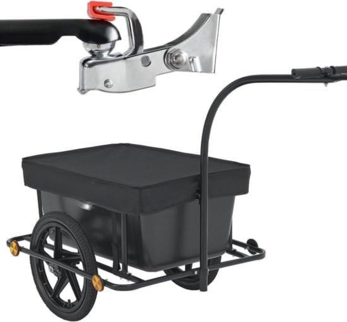 Nexvo® Fietskar Bagage - Fietskar Max 40 kg Laadvermogen - Fietsaanhanger - Fietskarren – Zwart - 80cm x 50cm x 33cm