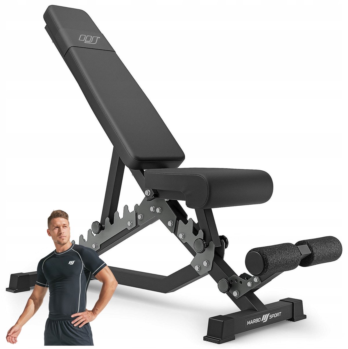 Marbo Sport - Fitnessbank - Workout Bench - MS-L101 2.0 - Halterbank voor krachttraining - Thuisgym en Home Gym - Max. 300 kg - Zwart