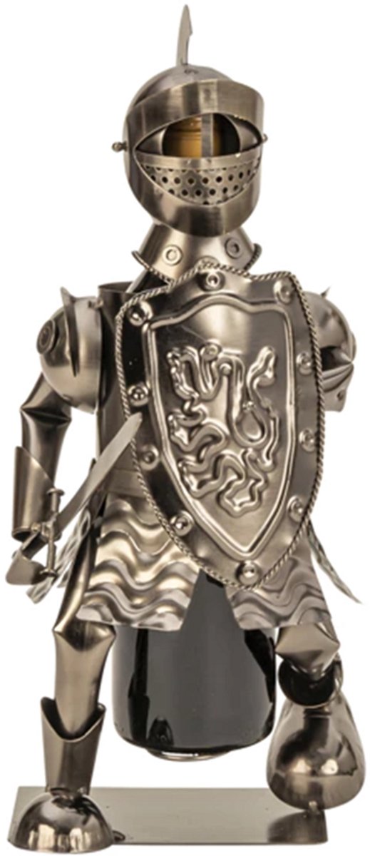 Wijnfleshouder Metalen "Ridder" h=37cm, b=19cm