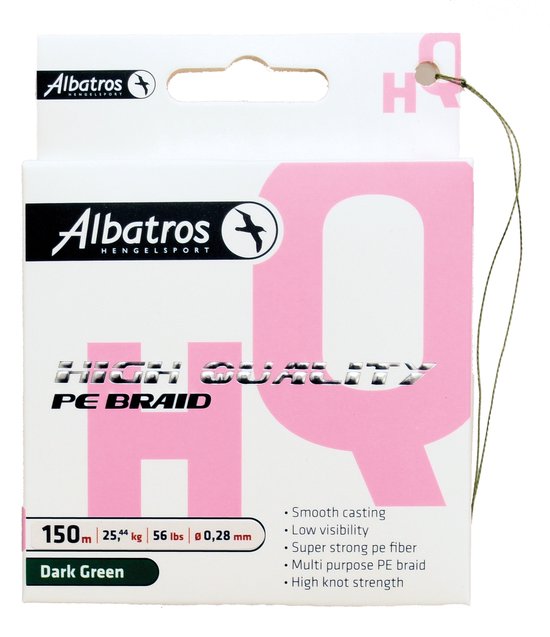 ALBATROS - High Quality Braid - Vislijn 0,13mm - 150mtr - Dark Green van Merkloos — afbeelding 2