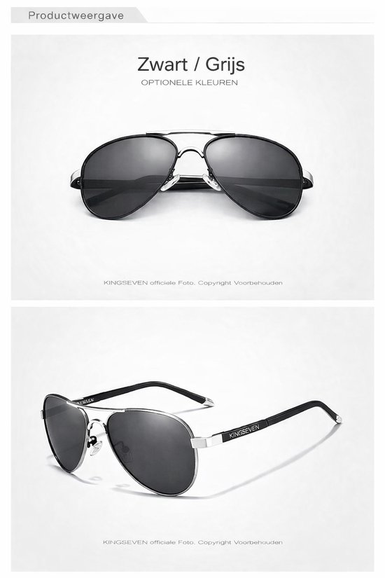 Kingseven grijs - Met UV400 en polarisatie filter van Kingseven — afbeelding 4