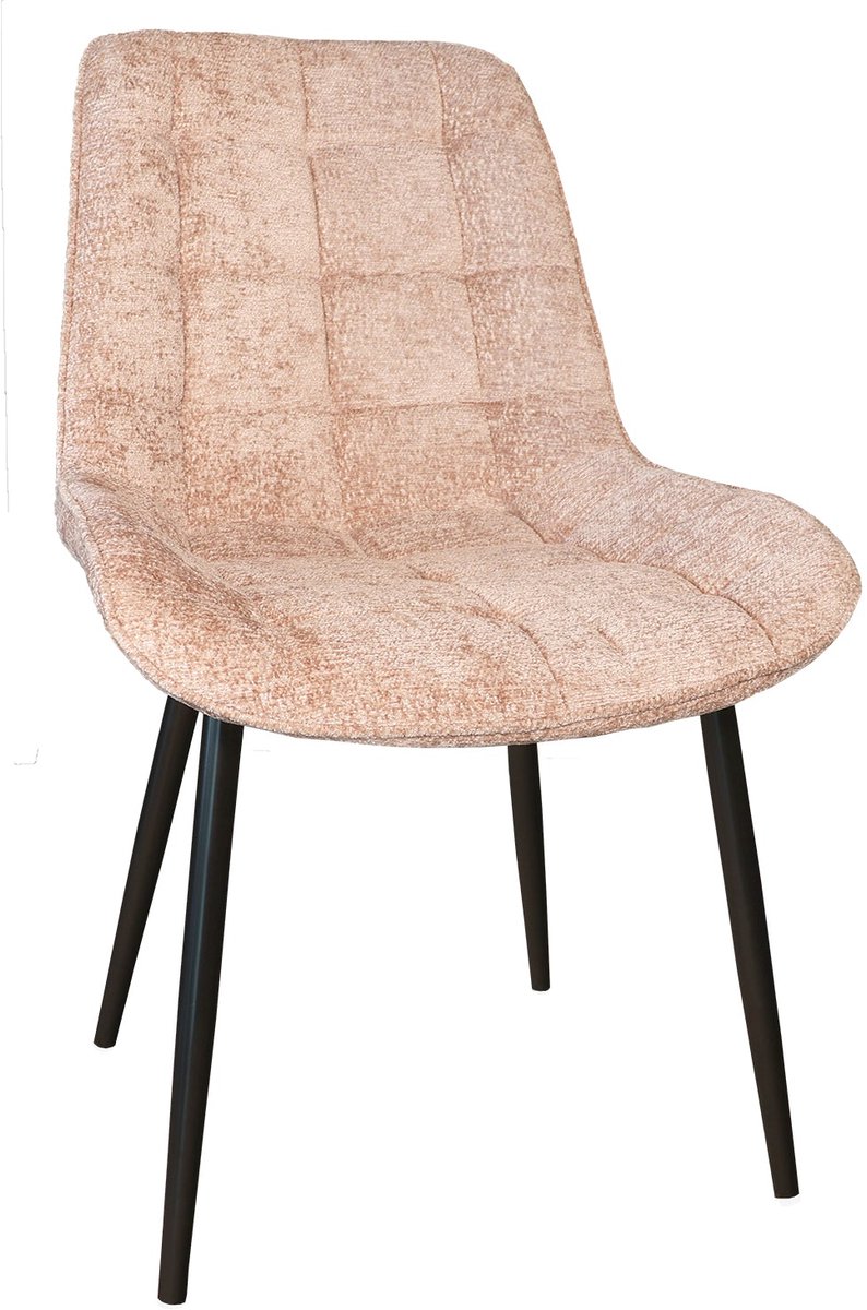 Eetkamerstoel De Vince taupe chenille eetstoel zetel