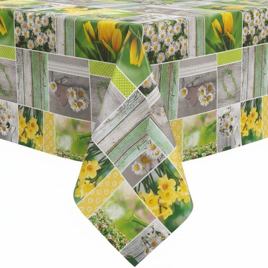 Nappe Fleurs de Printemps 140x250cm - Nappe Lavable - Plastique