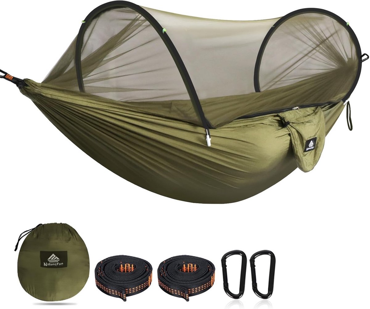 Ultr Licht Reis Hangmat met Muggennet - 300 kg Draagkracht, ademend Parachute-nylon en Sneldrogend Ontwerp