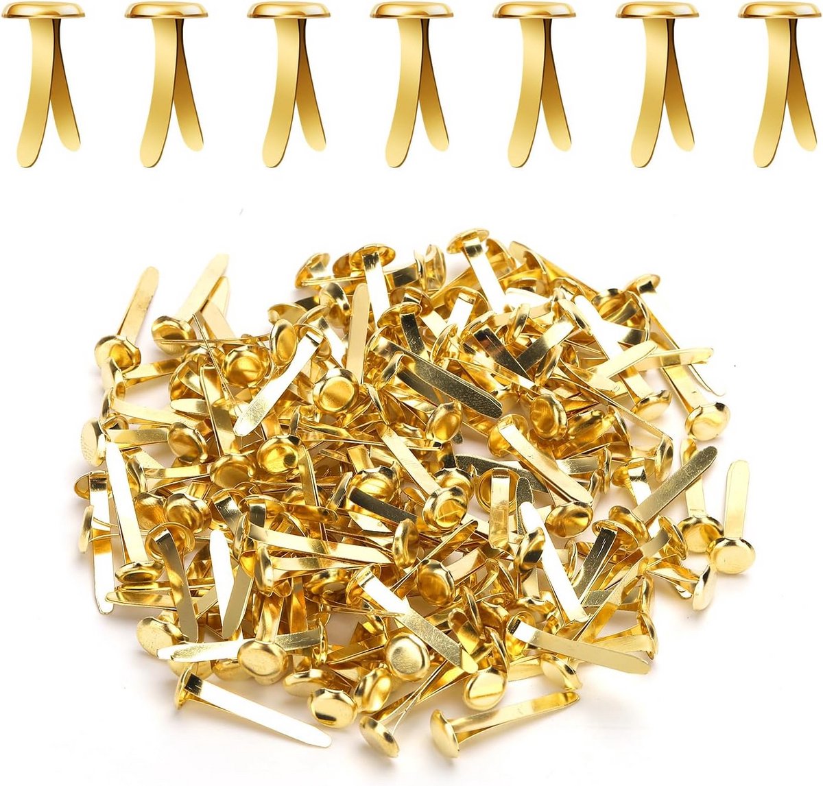 150 Stuks Gouden Paperclips en Mini-Brads voor Knutselen en Creativiteit