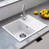 HOROW Spoelbak Keuken Graniet Zwart 57×45 cm - Gootsteen - Keukenspoelbak - Opbouw Wasbak Keuken