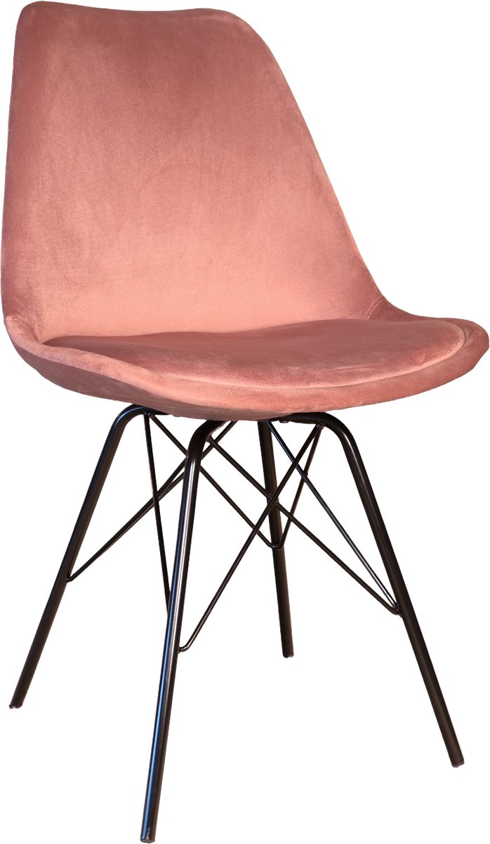 Lizzely Garden & Living SET DEAL: 4 stuks Eetkamerstoel Viga oud roze velvet eetstoel zetel