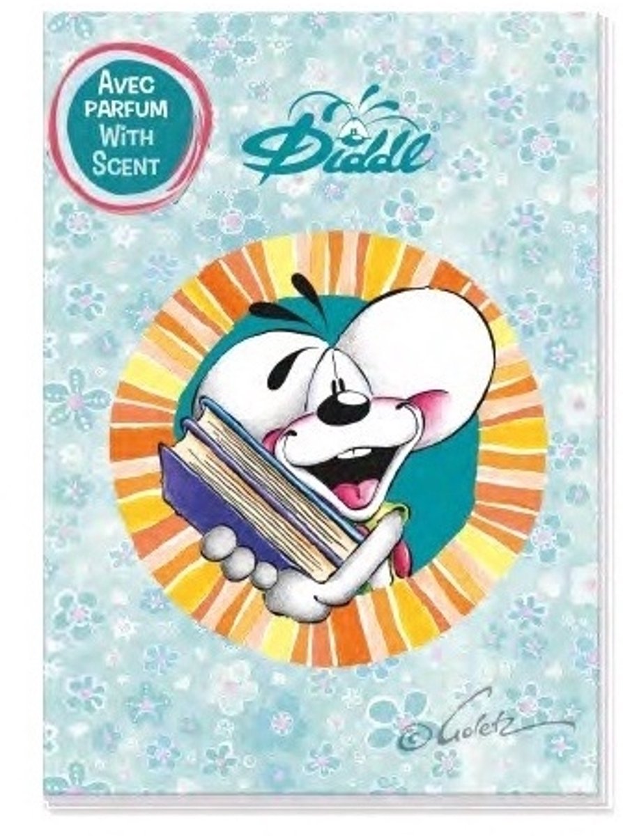 Diddl - notitieboek met geur - klein formaat A6 - geparfumeerde blaadjes - Diddl in turquoise