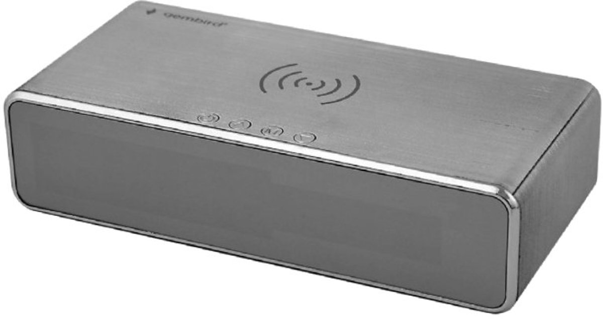 Digitale wekker met draadloze oplaadfunctie - Zilver van Gembird — cadeau in Elektronica - foto 3