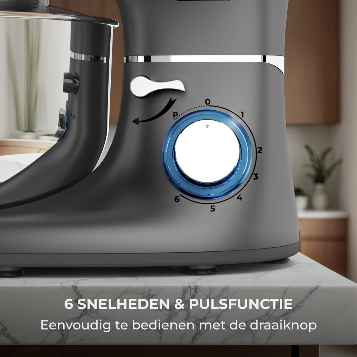 Fentic Keukenmachine - Keukenrobot - Antraciet thumbnail 6