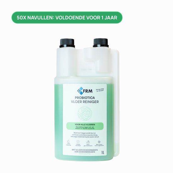 FRM Probiotica Vloerreiniger - Dweilreiniger voor Laminaat, PVC & Tegels - Werkt tot 7 dagen door - Natuurlijk Schoon - Veilig & Krachtig