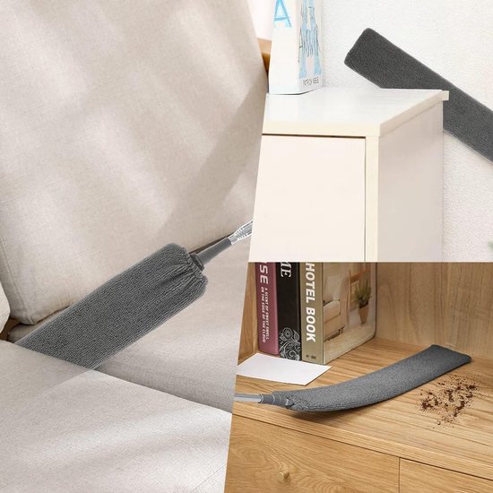 Flexibele Duster met Telescoopstang en Microvezel Spleet - Ideaal voor Stofreiniging van Bank, Bed, Meubels en Moeilijk Bereikbare Hoeken van Merkloos	 — afbeelding 3