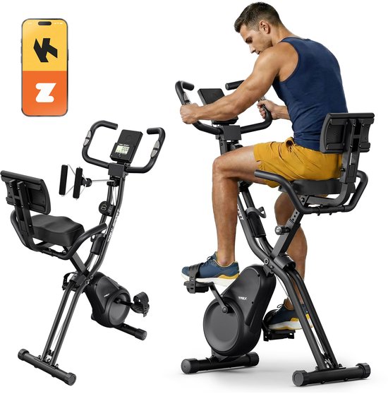 Trex Sport TX-390XB Triber – Hometrainer Fiets – Fitness Fiets – Opvouwbare X-Bike Fitnessfiets – Compatibel met Zwift & Kinomap – 6 kg Vliegwiel – Tot 120 kg