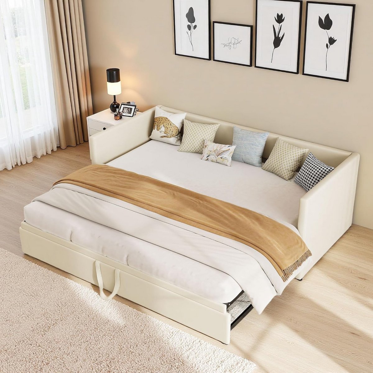 Multifunctionele Slaapbank 90x200 cm - Uitschuifbaar en Comfortabel voor 2 Personen